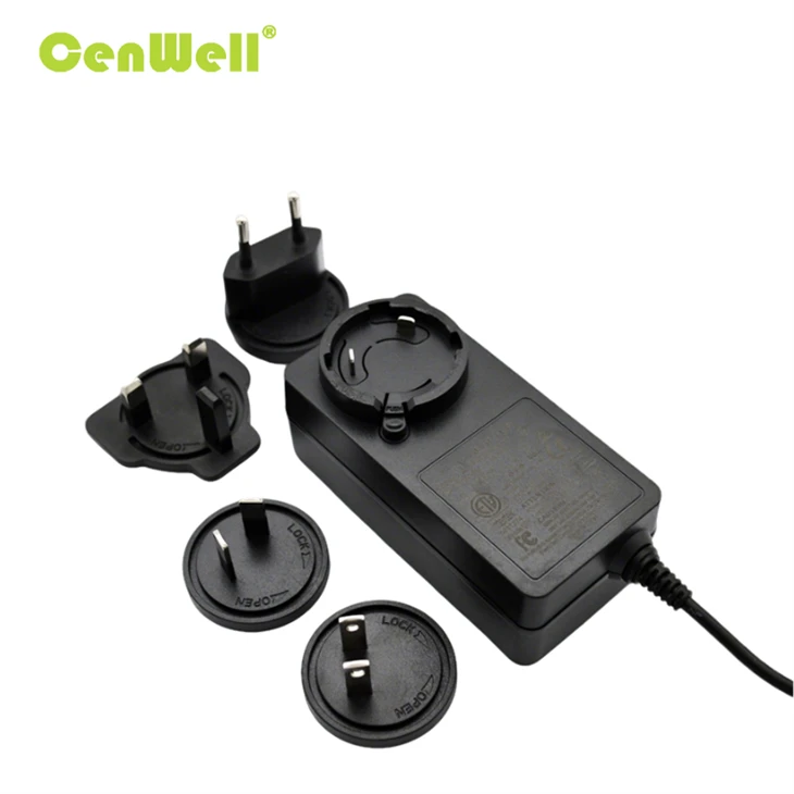 Interchangeable EU US UK AU Plug AC DC Adapter factory